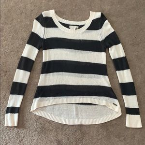 A stripped long sleeve knitted sweater